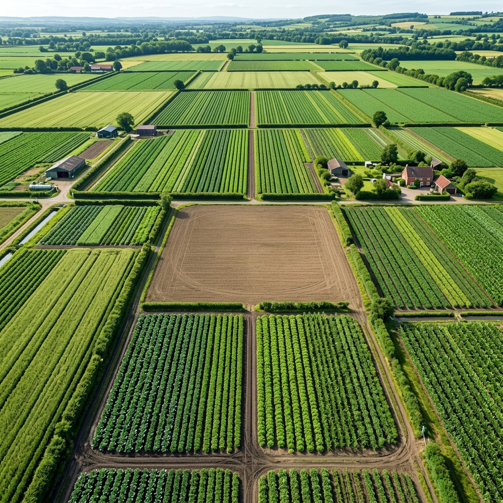 Lush green farm